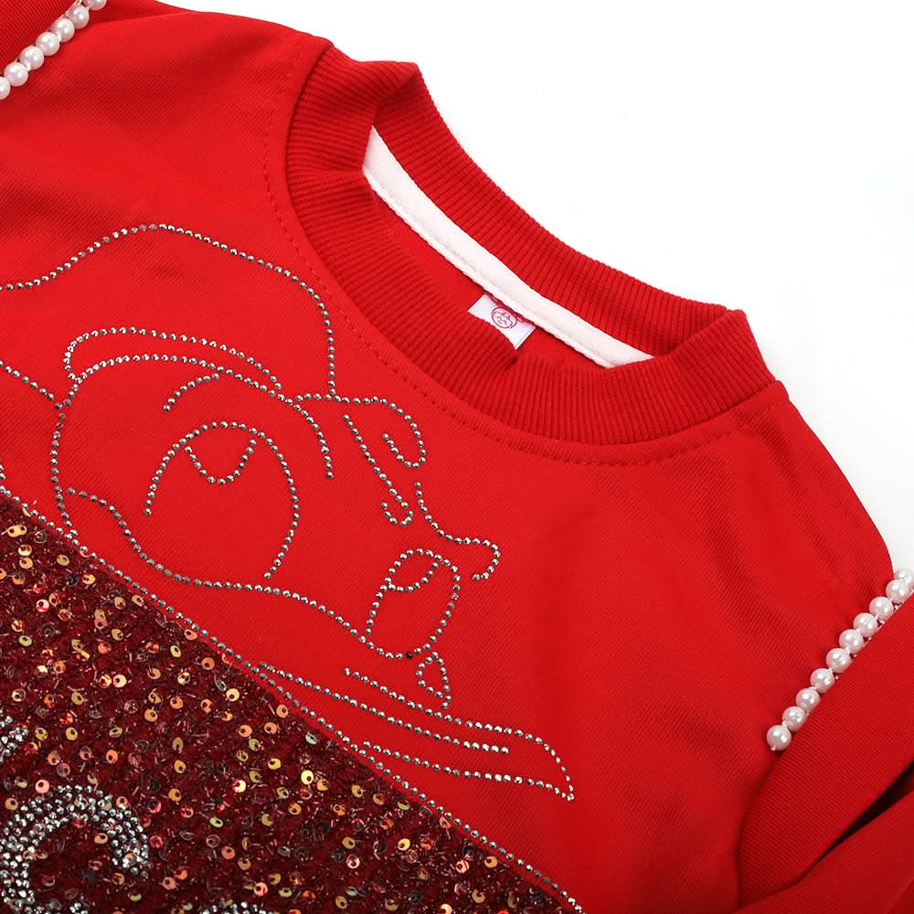 Girls Full Sleeves Sweatshirt - Red, Girls Hoodies & Sweat Shirts, Chase Value, Chase Value