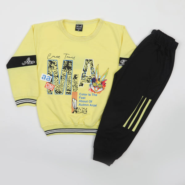 Boys Full Sleeves Suit - Lemon
