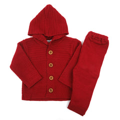 Newborn Boys Sweater Suit - Dark Red