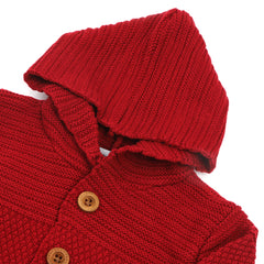 Newborn Boys Sweater Suit - Dark Red