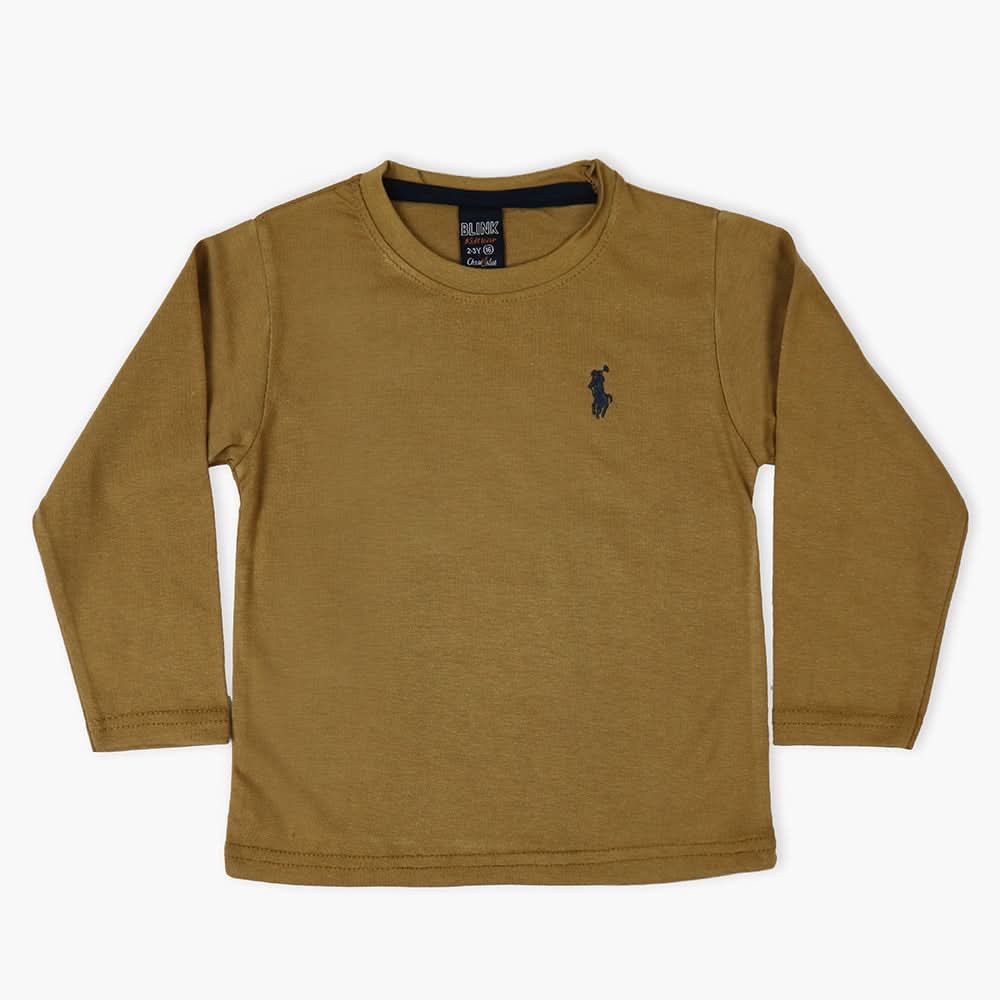 Boys Full Sleeves T-Shirt - Dark Brown, Boys T-Shirts, Chase Value, Chase Value