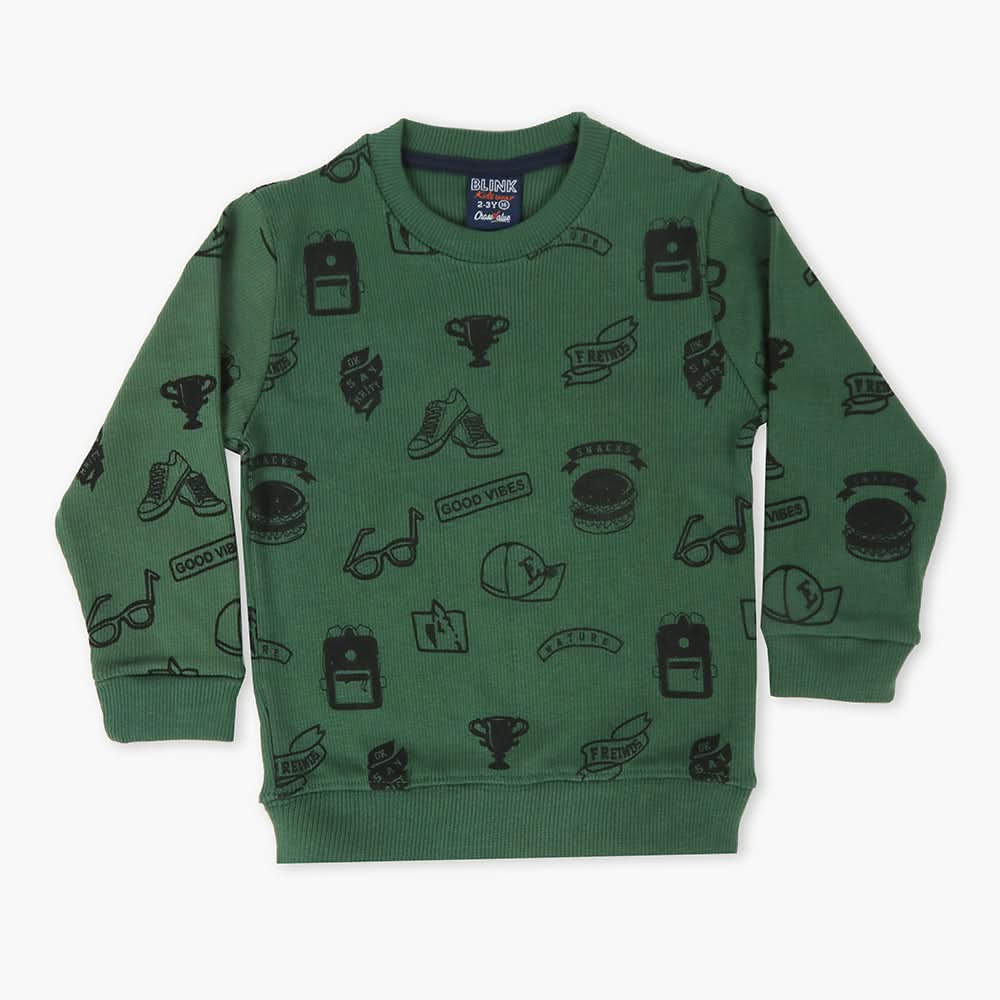 Boys Sweatshirt - Dark Green, Boys Hoodies & Sweat Shirts, Chase Value, Chase Value