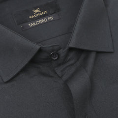 Eminent Men's Formal Plain Shirt - Black