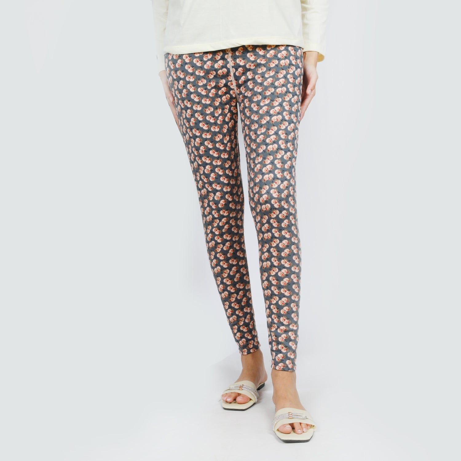 Women's Printed Tight - Grey, Women Pants & Tights, Chase Value, Chase Value