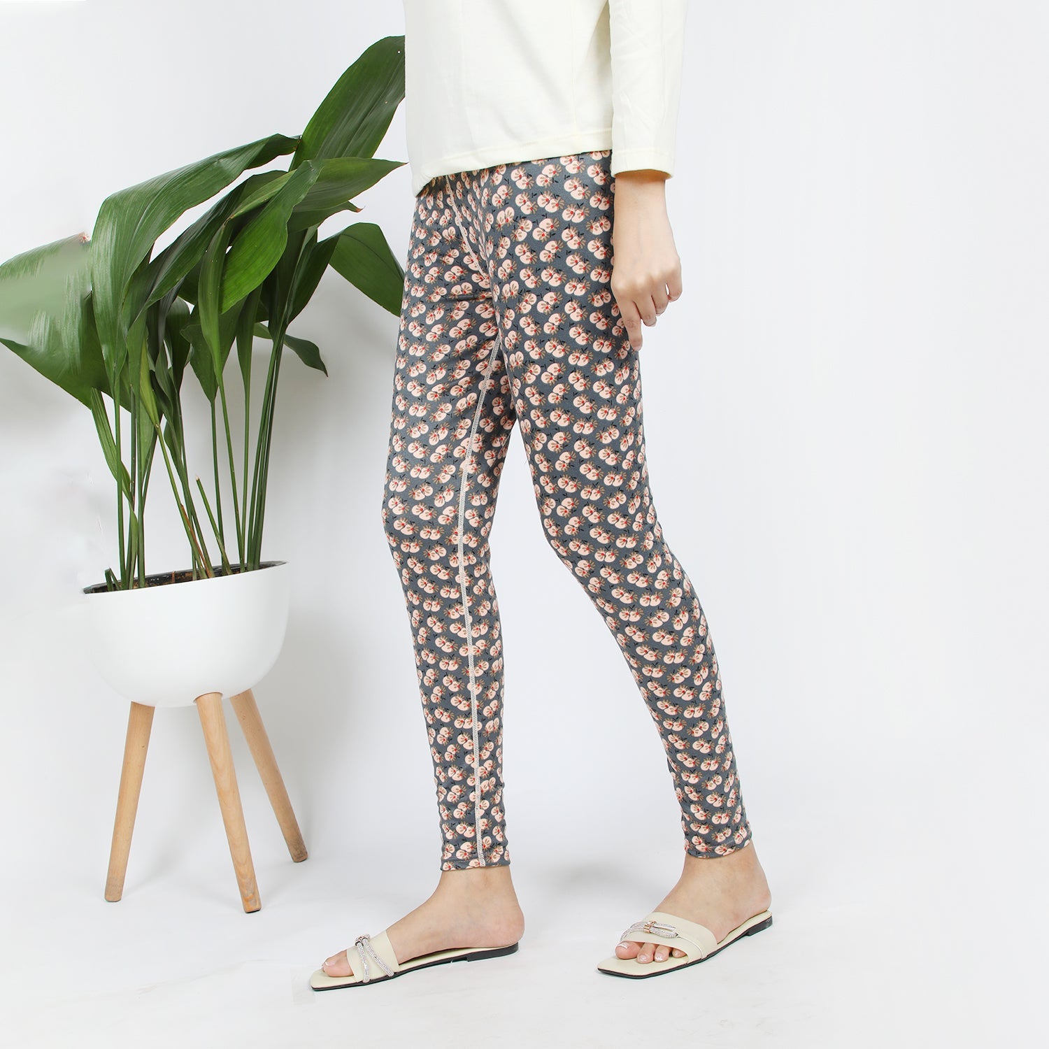 Women's Printed Tight - Grey, Women Pants & Tights, Chase Value, Chase Value