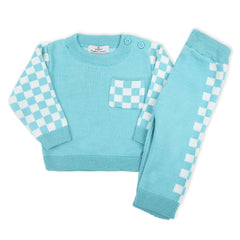 Newborn Boys Sweater Suit - Ice Blue