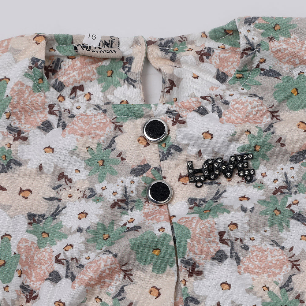 Girls Tight Half Sleeves Suit - White, Girls Suits, Chase Value, Chase Value