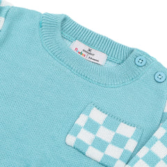 Newborn Boys Sweater Suit - Ice Blue