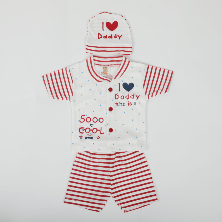 Newborn Girls Half Sleeves Suit - Red, Newborn Girls Sets & Suits, Chase Value, Chase Value