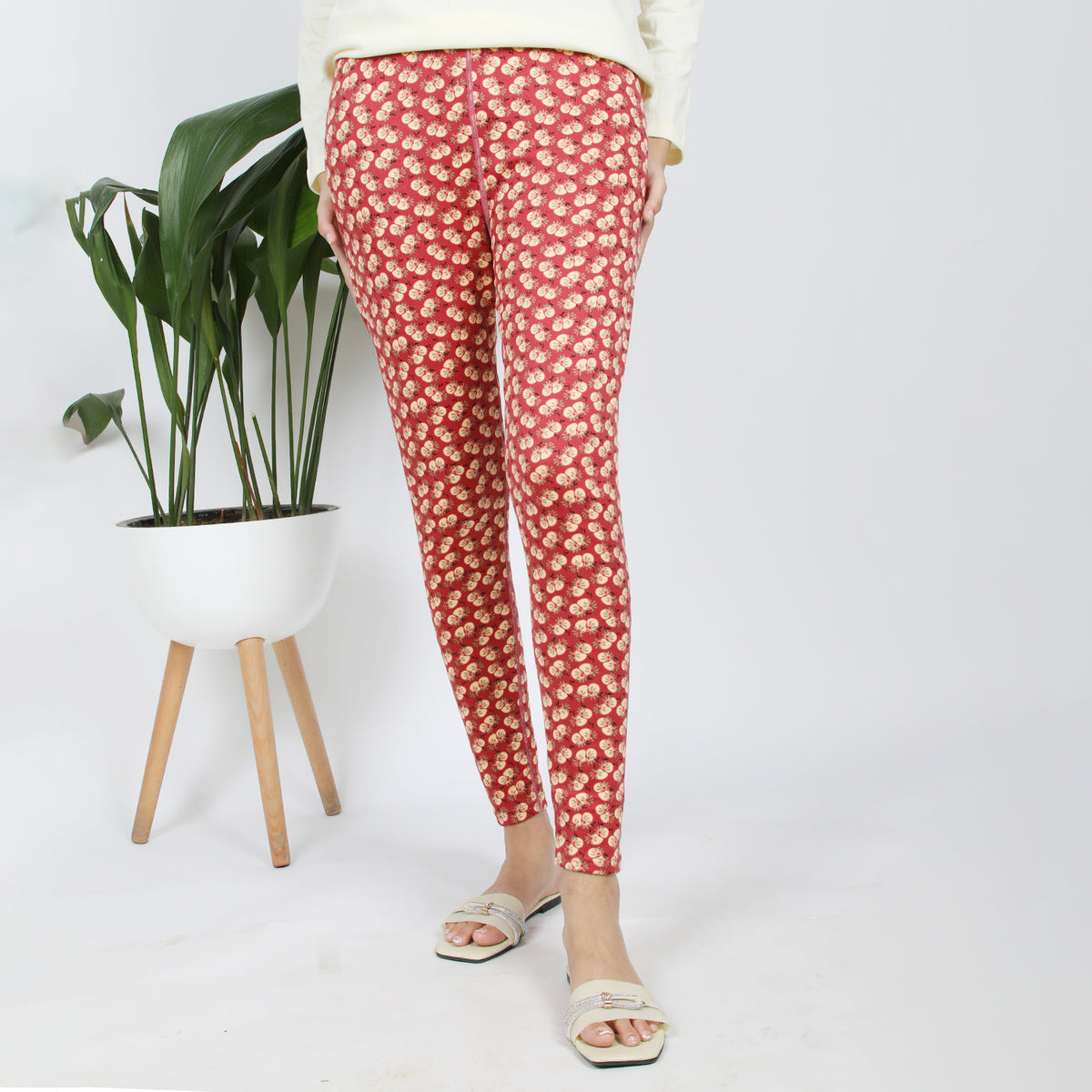Women's Printed Tight - Rust, Women Pants & Tights, Chase Value, Chase Value