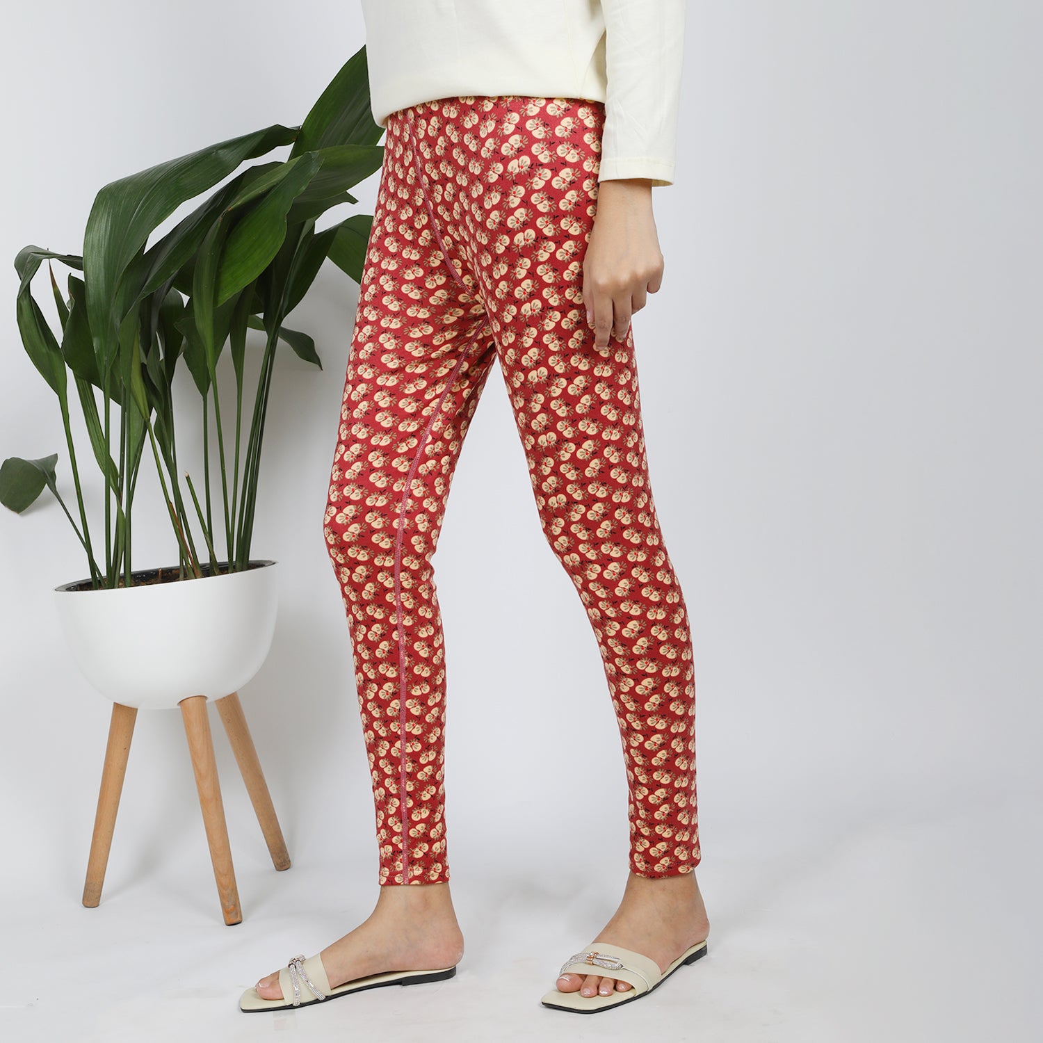 Women's Printed Tight - Rust, Women Pants & Tights, Chase Value, Chase Value