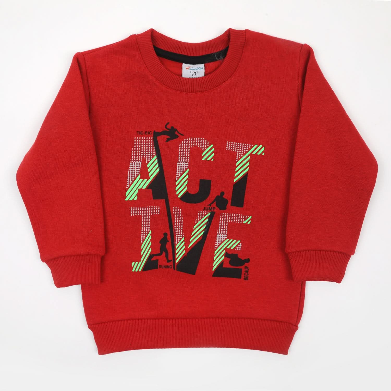 Boys Full Sleeves Round Neck SweatShirt - Red, Boys Hoodies & Sweat Shirts, Chase Value, Chase Value