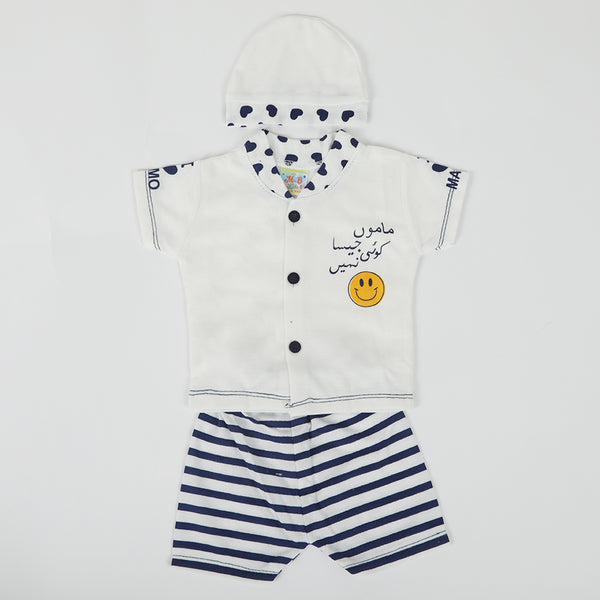 Newborn Girls Half Sleeves Suit - Navy Blue, Newborn Girls Sets & Suits, Chase Value, Chase Value