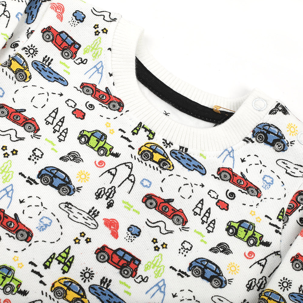 Eminent Newborn Boys Full Sleeves SweatShirt - White, Newborn Boys Winterwear, Eminent, Chase Value