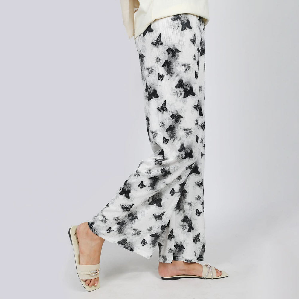 Women's Printed Trouser - White, Women Pants & Tights, Chase Value, Chase Value