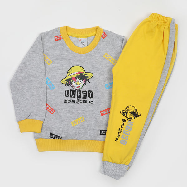 Boys Full Sleeves Round Neck Suit - Yellow