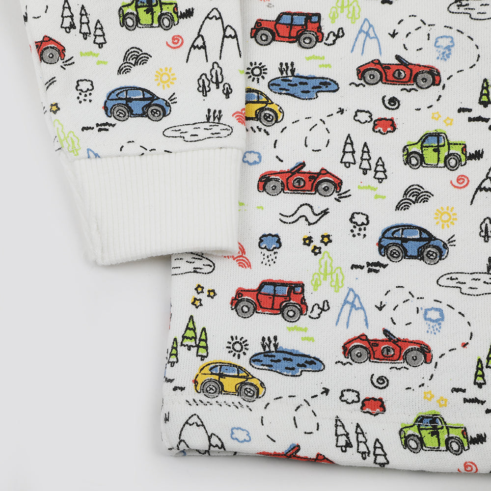 Eminent Newborn Boys Full Sleeves SweatShirt - White, Newborn Boys Winterwear, Eminent, Chase Value