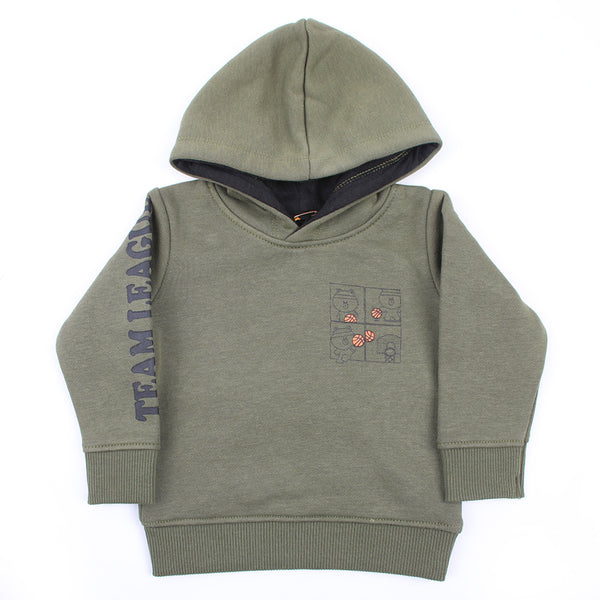 Eminent Newborn Boys Full Sleeves SweatShirt - Olive Green