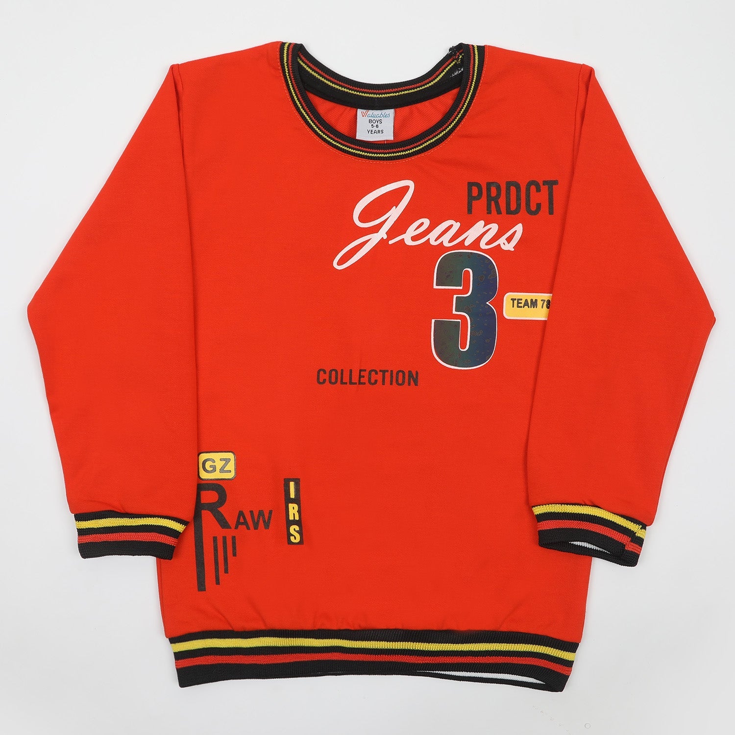 Boys Full Sleeve SweatShirt - Orange, Boys Hoodies & Sweat Shirts, Chase Value, Chase Value