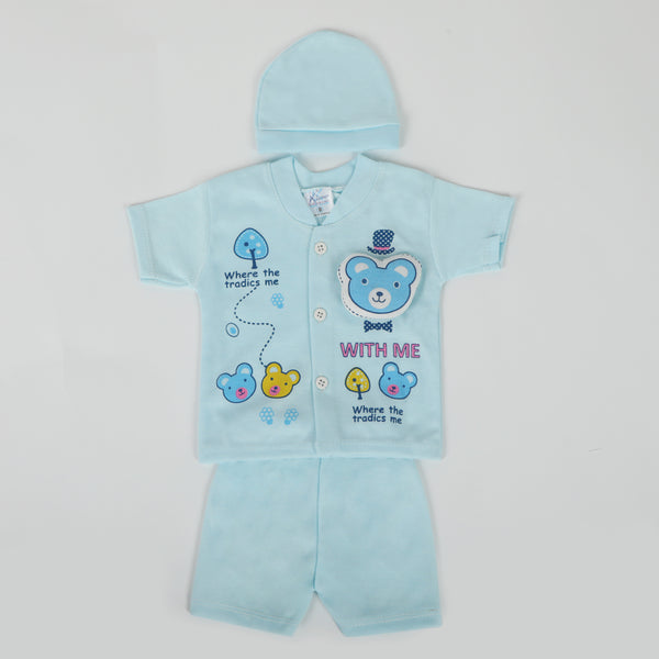 Newborn Boys Half Sleeves Suit - Sky Blue