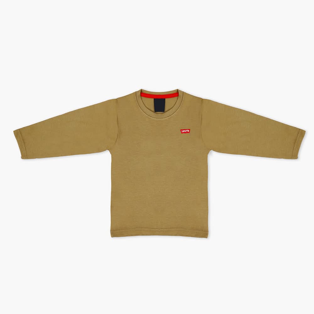 Boys Full Sleeves T-Shirt - Khaki, Boys T-Shirts, Chase Value, Chase Value