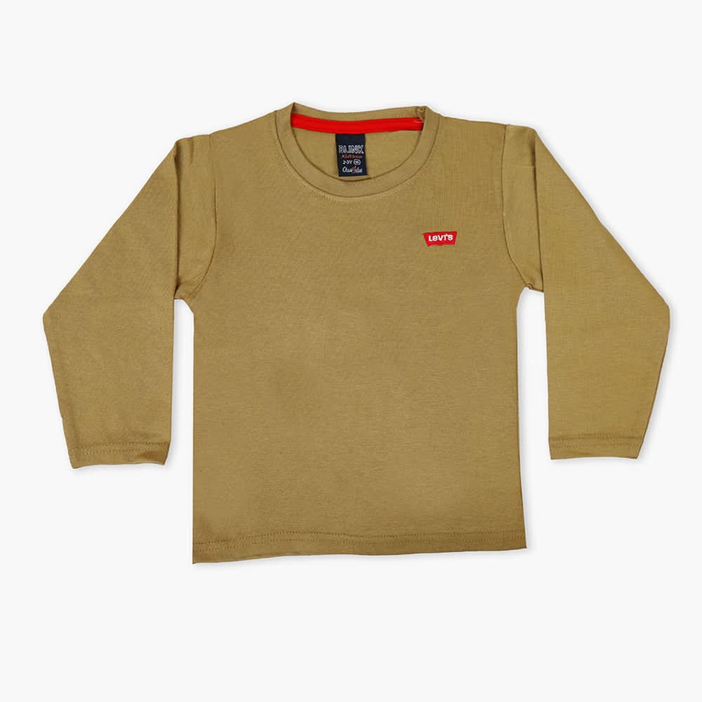 Boys Full Sleeves T-Shirt - Khaki, Boys T-Shirts, Chase Value, Chase Value