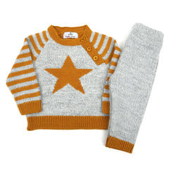 Eminent Newborn Boys Sweater Suits - Gray & Mustard