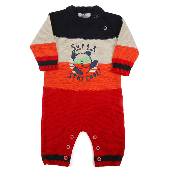 Newborn Boys Rompers - Red & Navy Blue