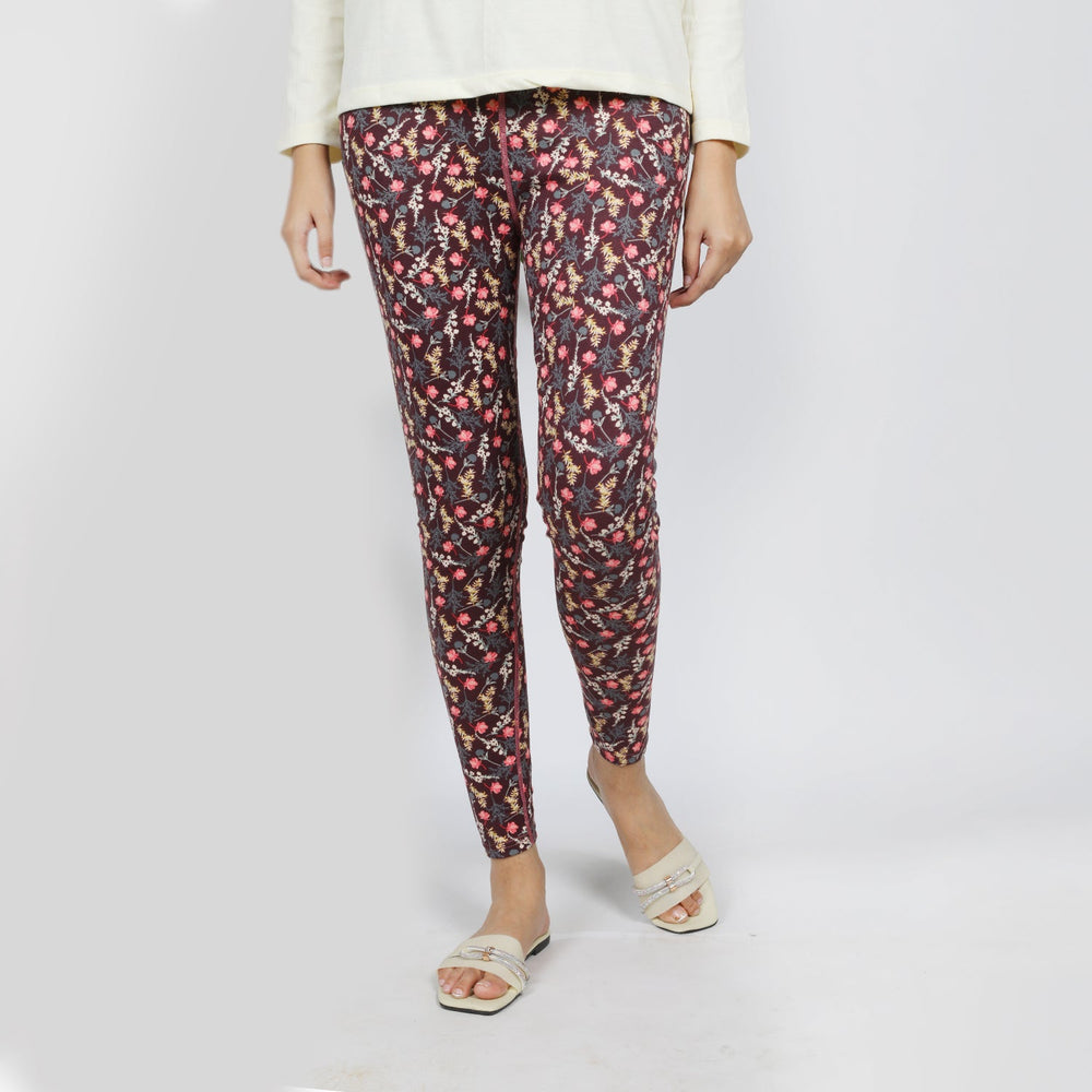 Women's Printed Tight - Maroon, Women Pants & Tights, Chase Value, Chase Value