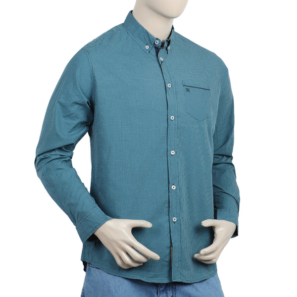 Eminent Men's Casual Check Shirt - Steel Green