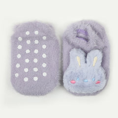 Newborn Fur Silicon Socks - Purple