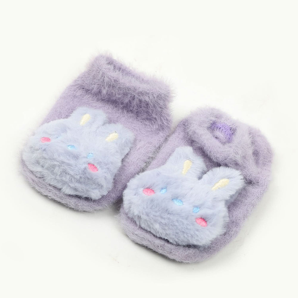 Newborn Fur Silicon Socks - Purple, Newborn Caps, Shoes & Socks, Chase Value, Chase Value