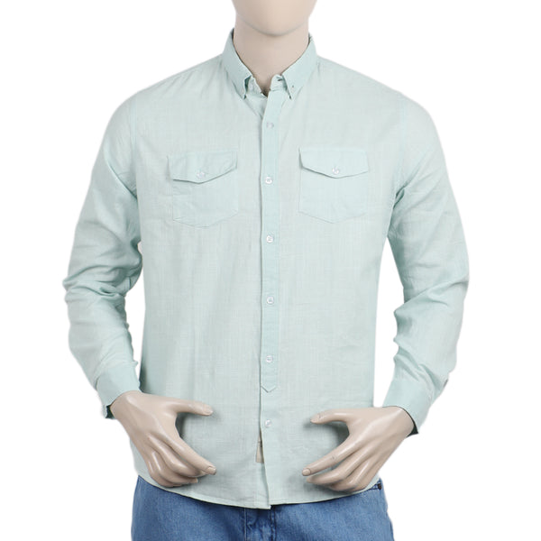 Eminent Men's Casual Full Sleeves Shirt - Mid Blue