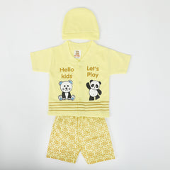 Newborn Boys Half Sleeves Suit - Yellow