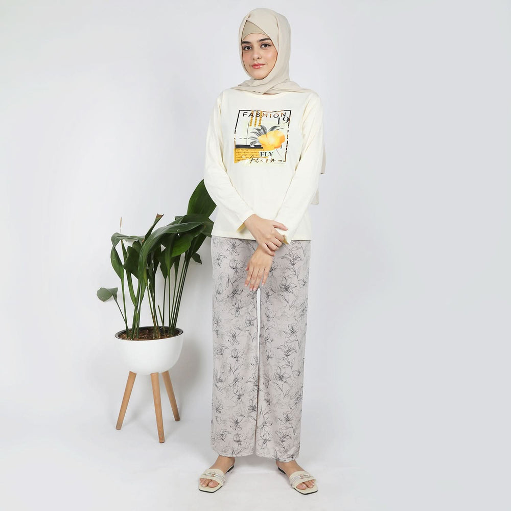 Women's Printed Trouser - Off White, Women Pants & Tights, Chase Value, Chase Value
