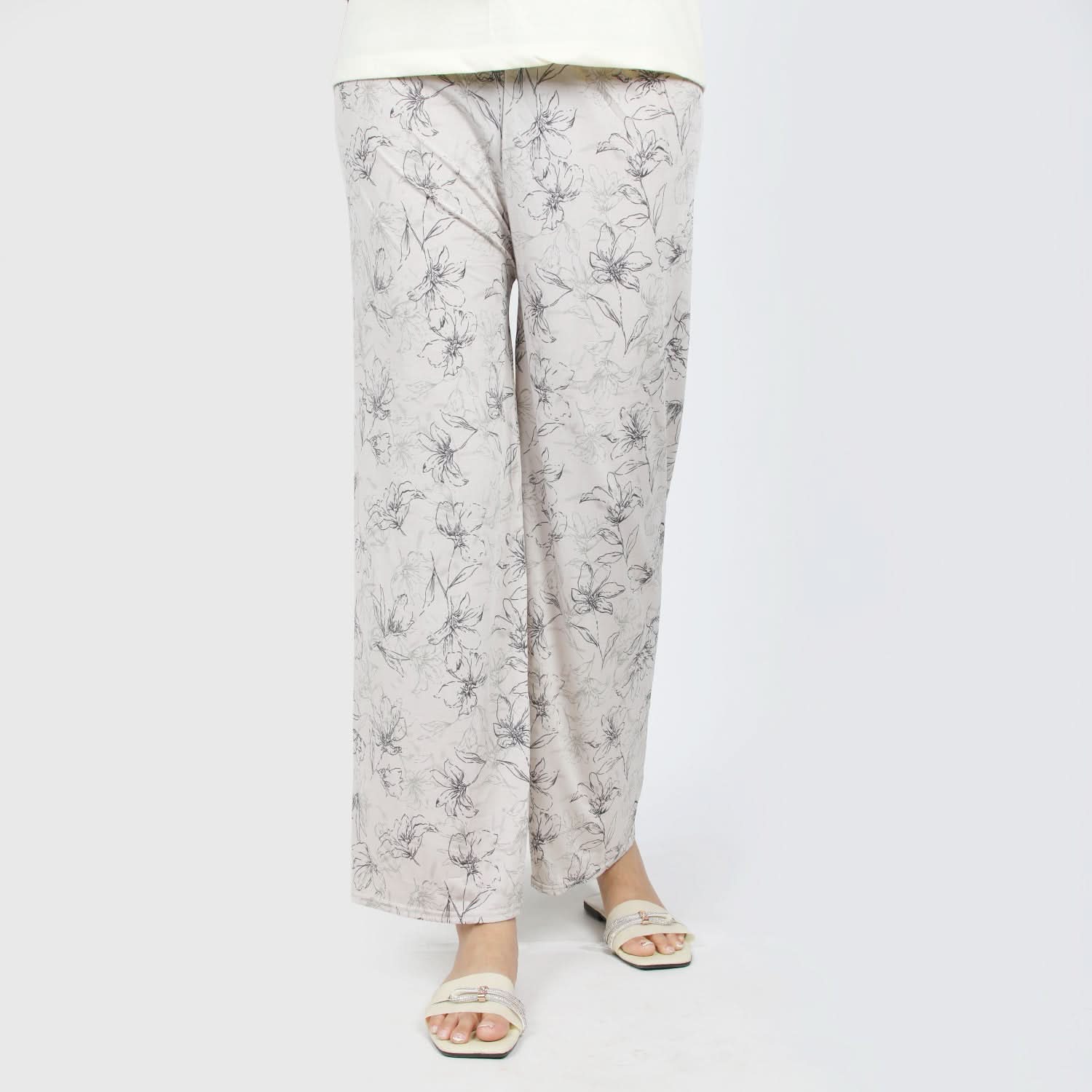 Women's Printed Trouser - Off White, Women Pants & Tights, Chase Value, Chase Value