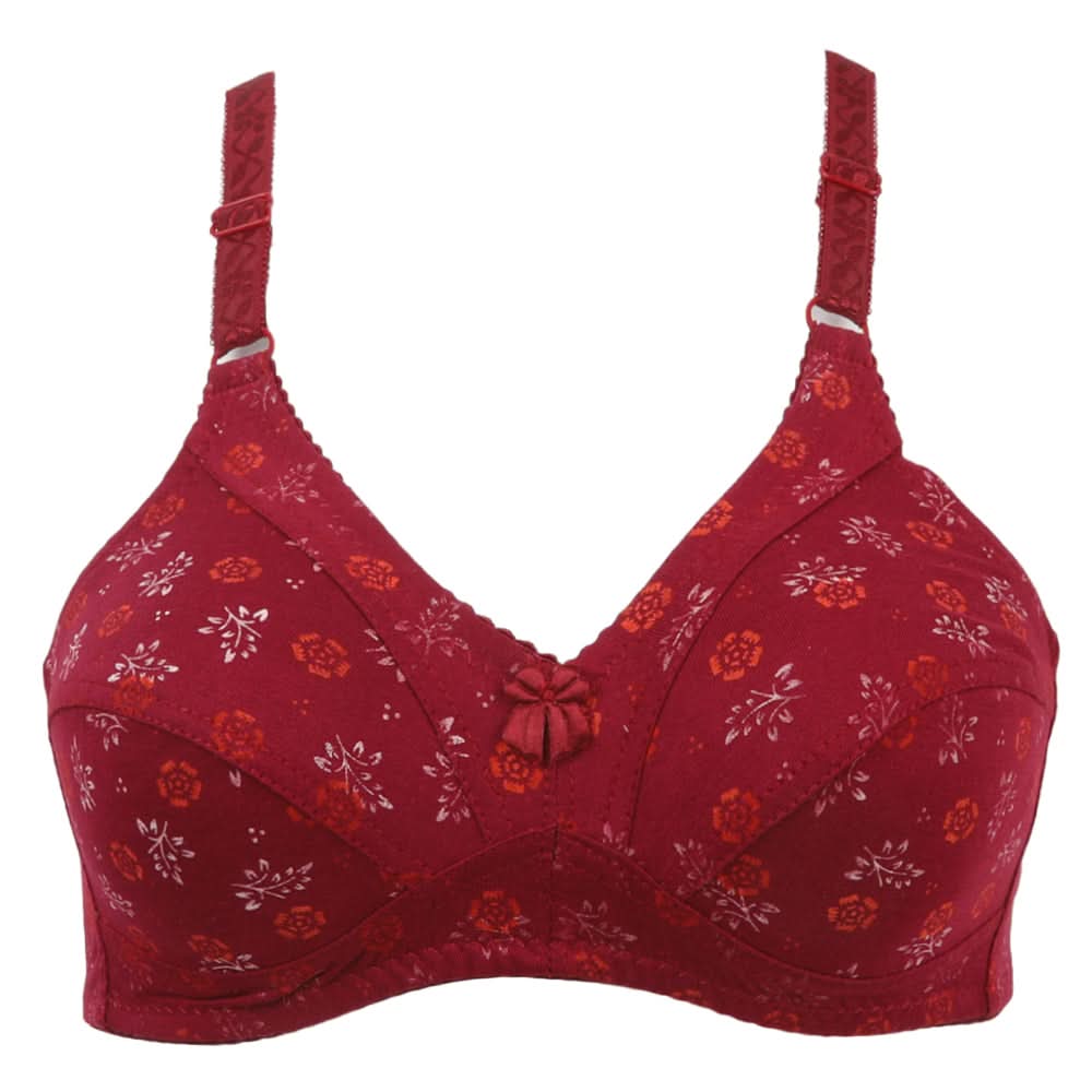 Women's Cotton Printed Bra - Maroon, Women Bras, Chase Value, Chase Value