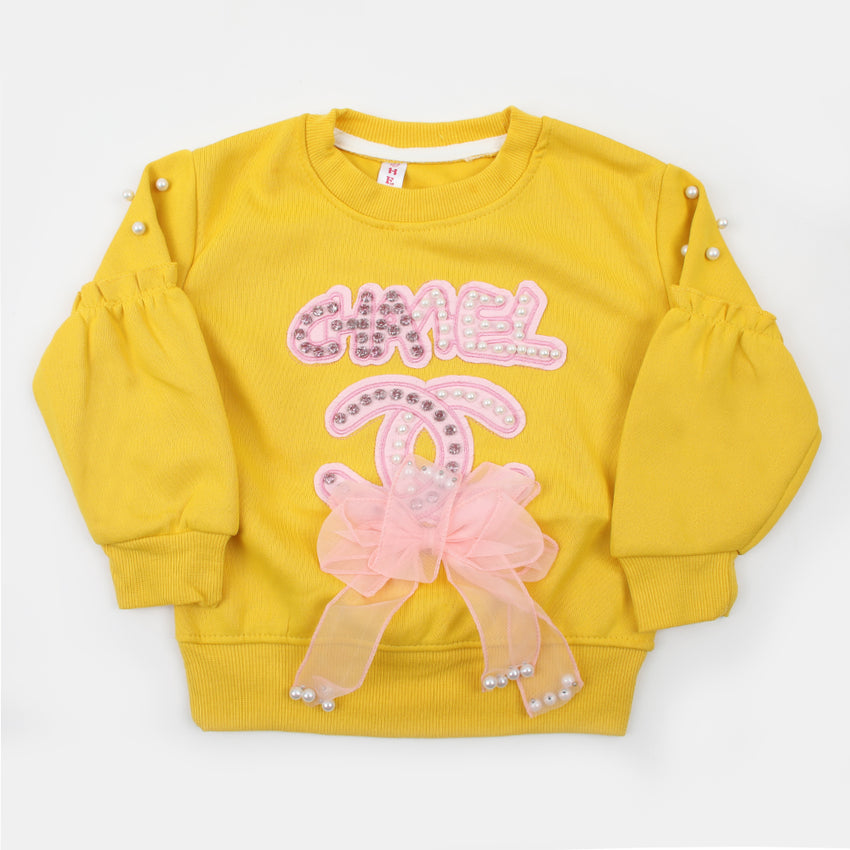 Girls Full Sleeves Sweatshirt - Yellow