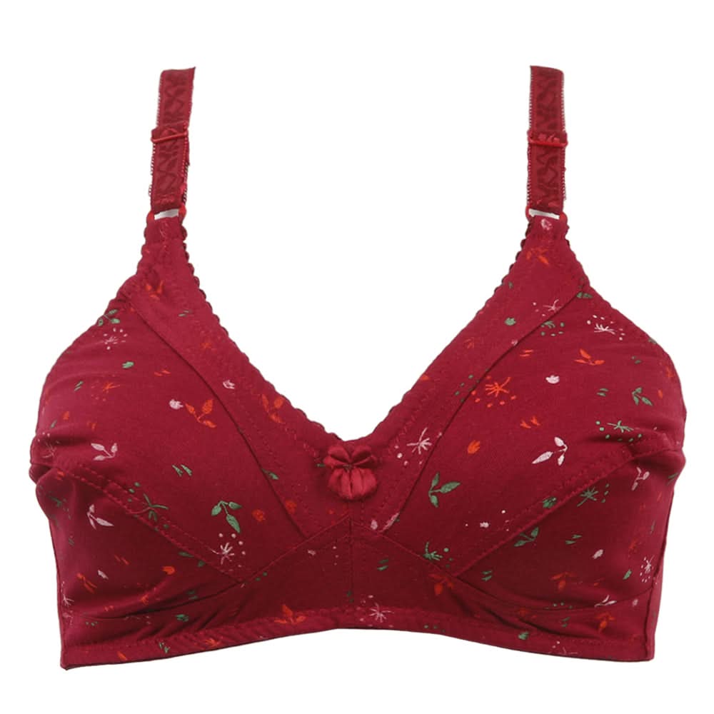 Women's Cotton Printed Bra - Maroon, Women Bras, Chase Value, Chase Value