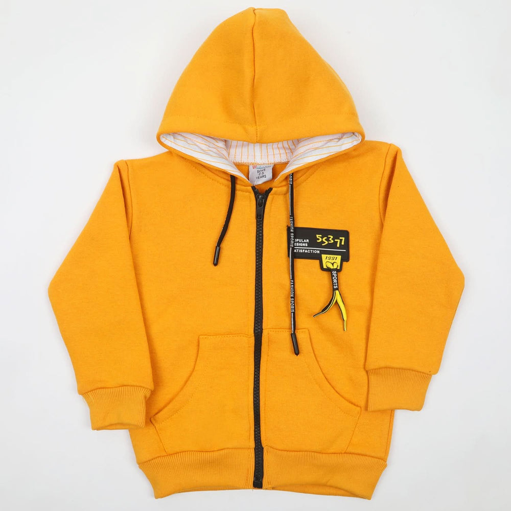 Boys Full Sleeves Zipper Hoodie - Mustard, Boys Hoodies & Sweat Shirts, Chase Value, Chase Value