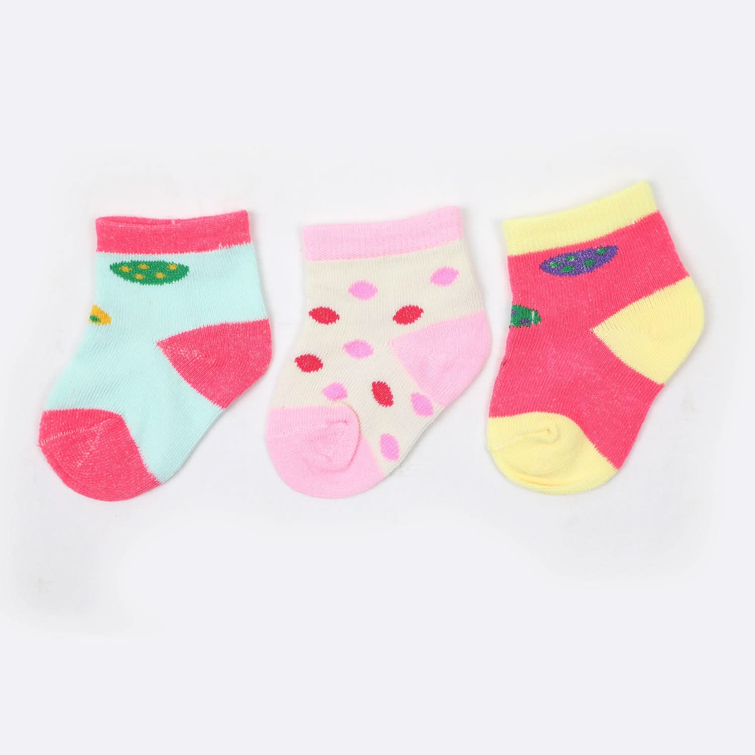 Newborn 3Pc Socks - Multi Color, Newborn Caps, Shoes & Socks, Chase Value, Chase Value