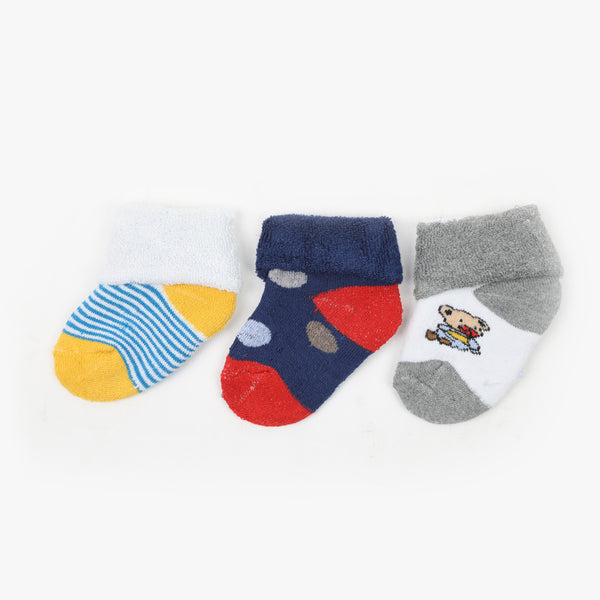 Newborn 3Pc Winter Socks - Multi Color