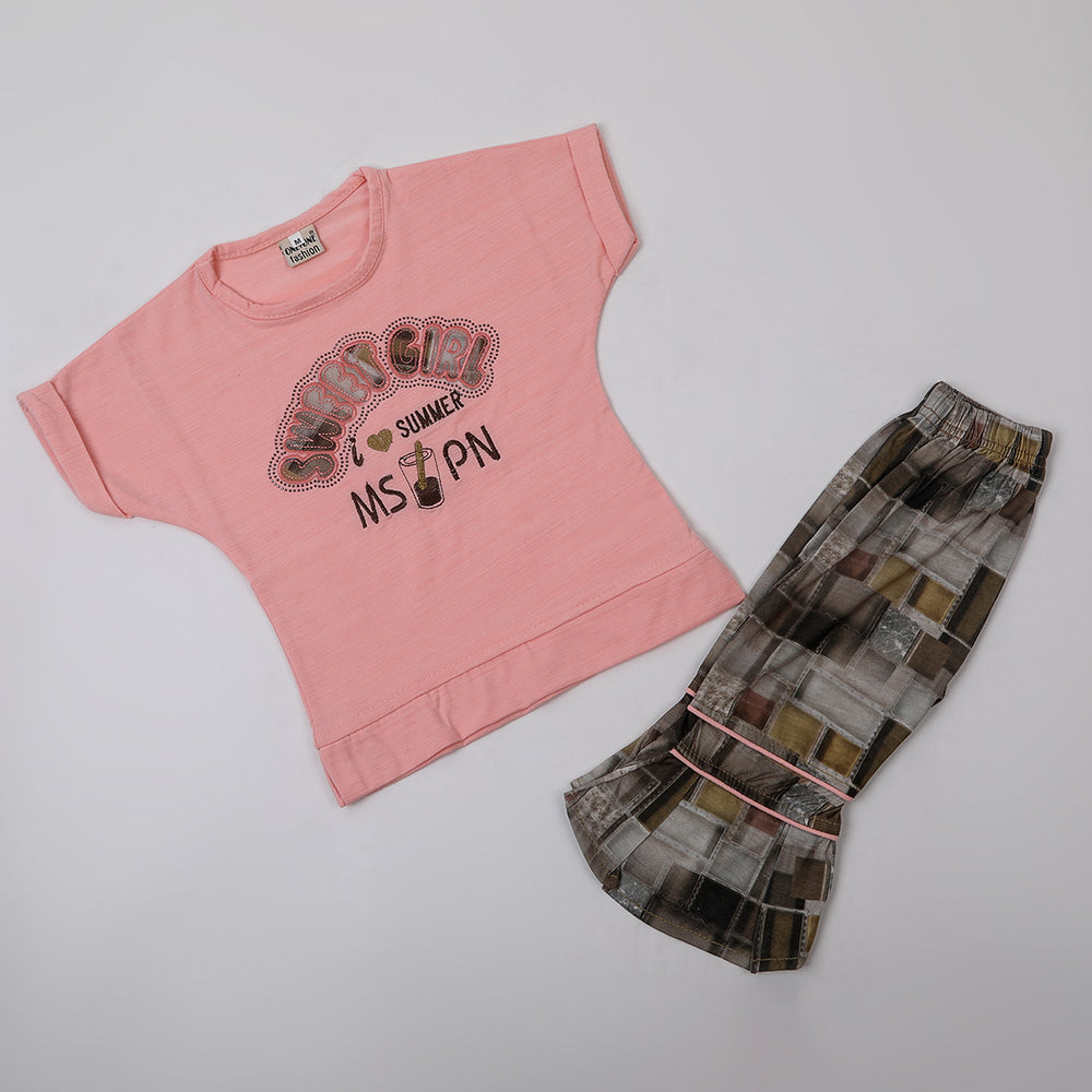 Girls Tight Half Sleeves Suit - Light Pink, Girls Suits, Chase Value, Chase Value