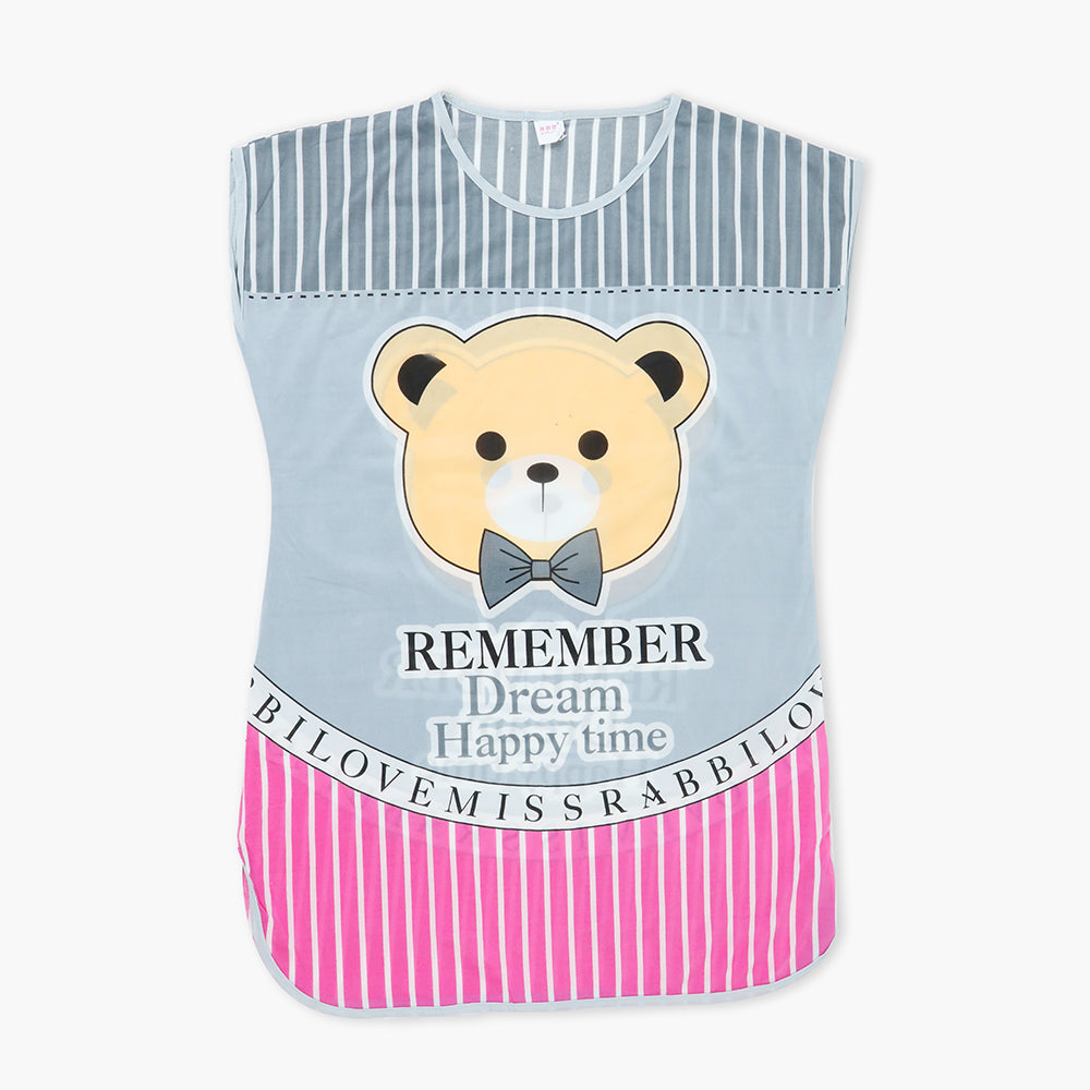 Women's Long Nighty T-Shirt - Grey, Women Night Suit, Chase Value, Chase Value