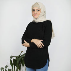 Eminent Women's Full Sleeves Sweater - Black