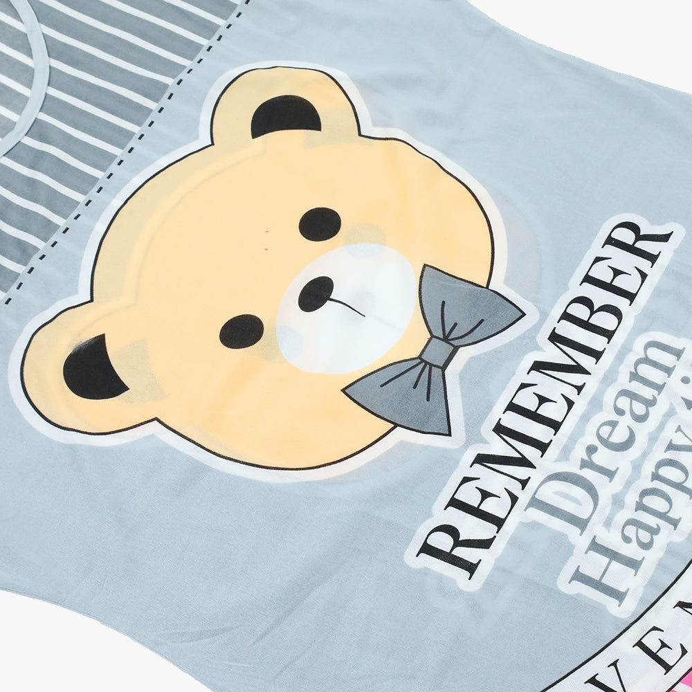 Women's Long Nighty T-Shirt - Grey, Women Night Suit, Chase Value, Chase Value