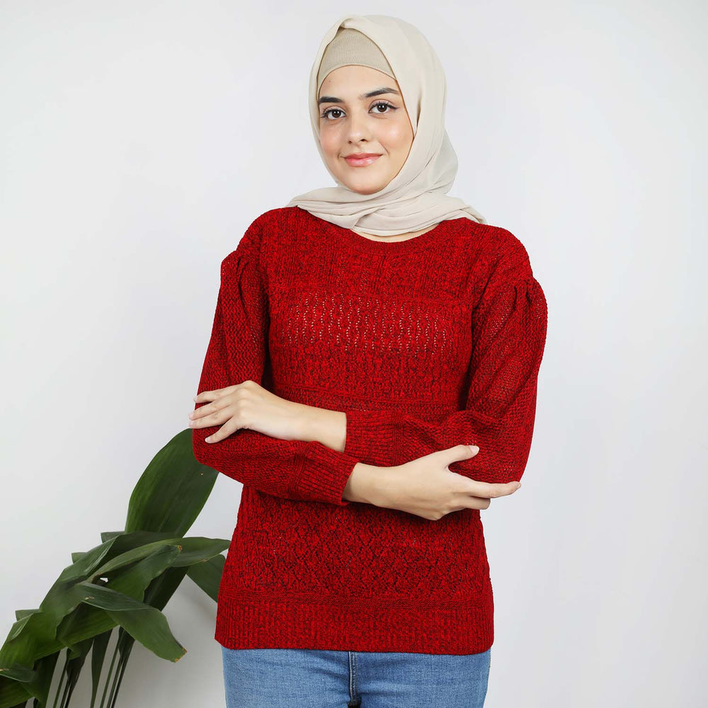 Eminent Women's Full Sleeves Sweater - Maroon, Women Sweaters, Eminent, Chase Value