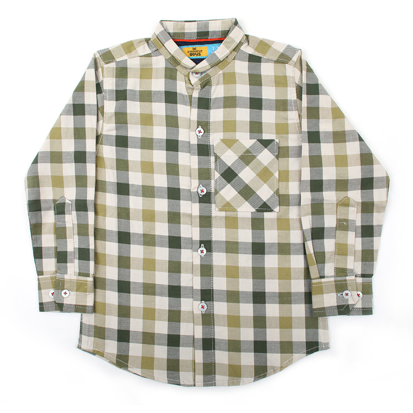 Eminent Boys Casual Check Shirt - Olive