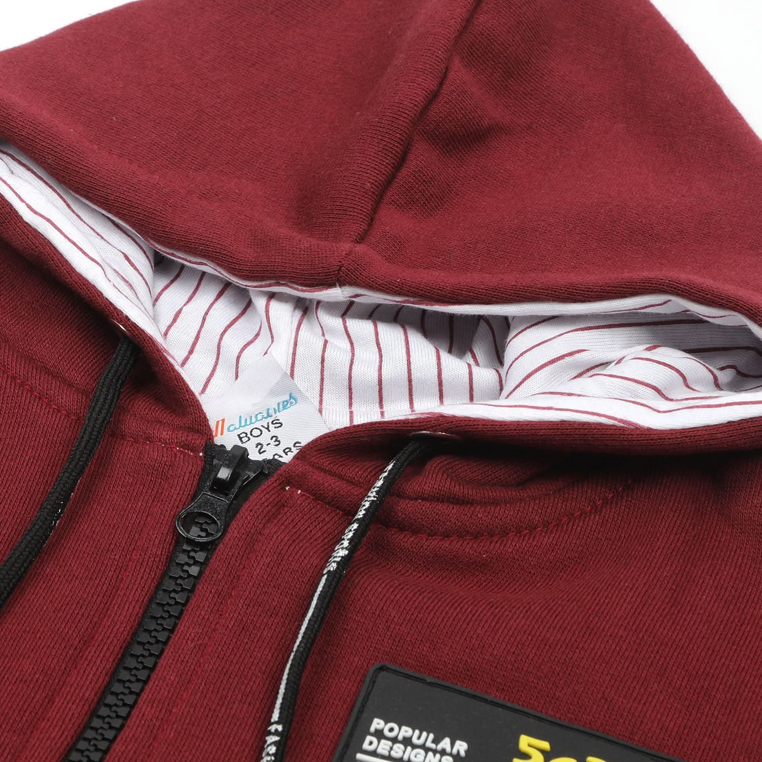 Boys Full Sleeves Zipper Hoodie - Maroon, Boys Hoodies & Sweat Shirts, Chase Value, Chase Value