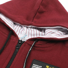 Boys Full Sleeves Zipper Hoodie - Maroon
